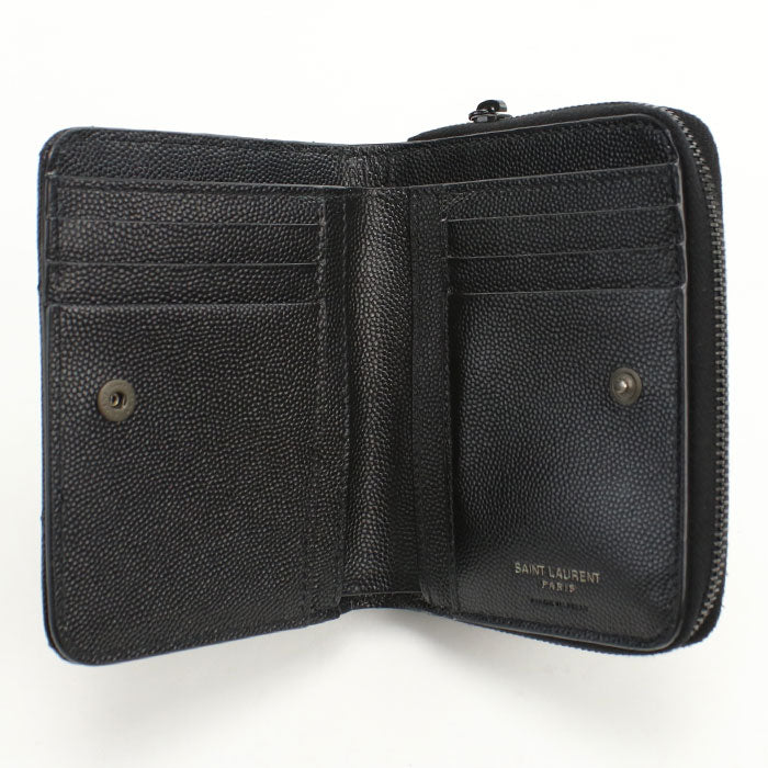 SAINT LAURENT Zip around wallet Monogram Compact 668288 Folded wallet Calfskin Women's