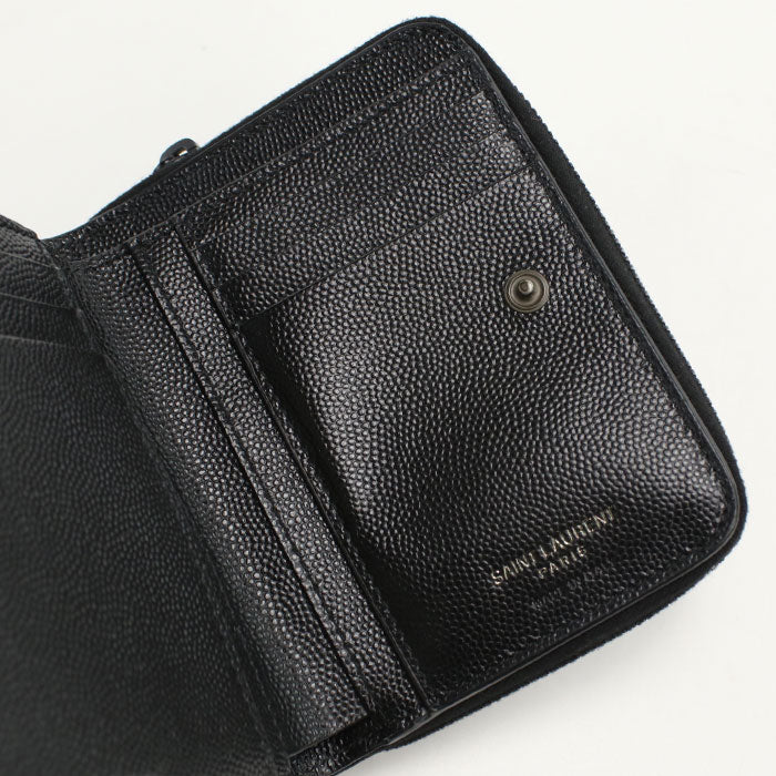 SAINT LAURENT Zip around wallet Monogram Compact 668288 Folded wallet Calfskin Women's