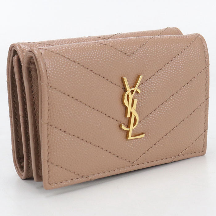 SAINT LAURENT Tiny wallet Monogram Origami 668274 Tri-fold wallet Grain leather Women's