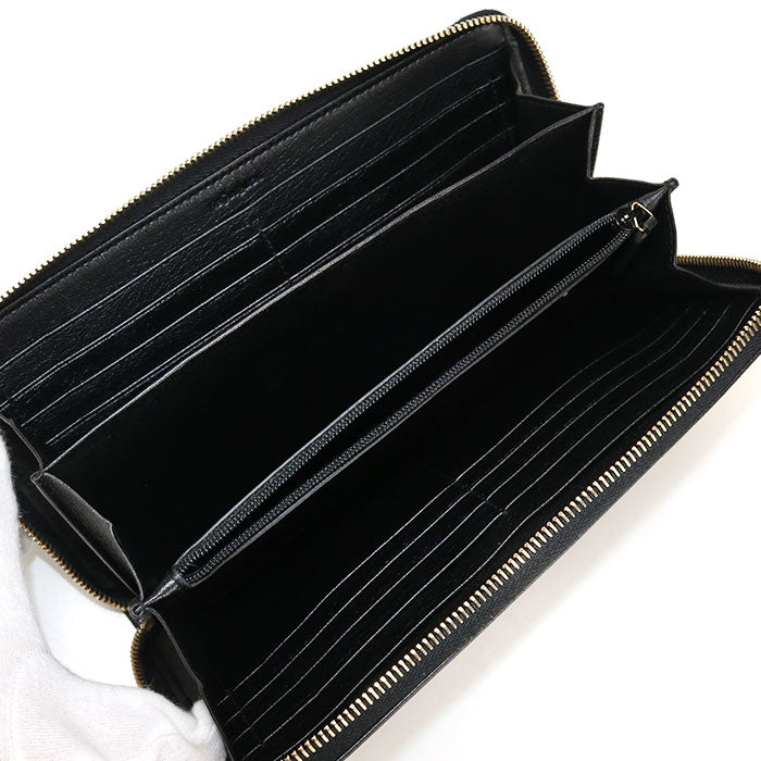 SAINT LAURENT Full zip wallet Monogram 352907 PurseZip Around Calfskin Women's