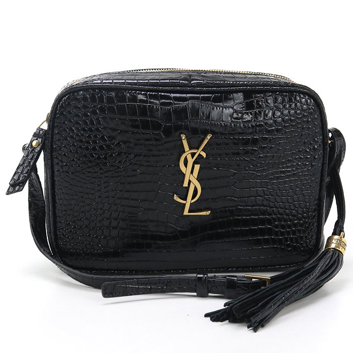 SAINT LAURENT Roux 612544 Diagonal shoulder bag Shoulder Bag/Croco embossed leather Women