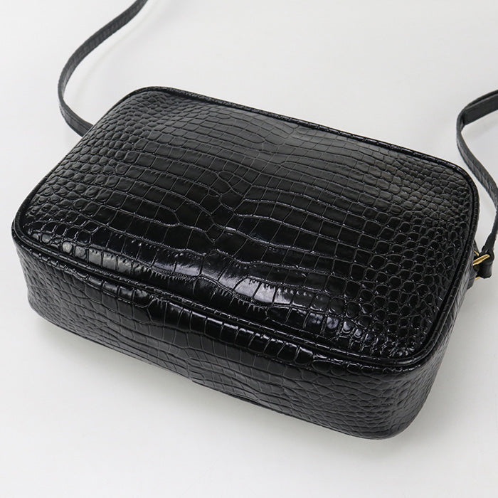 SAINT LAURENT Roux 612544 Diagonal shoulder bag Shoulder Bag/Croco embossed leather Women