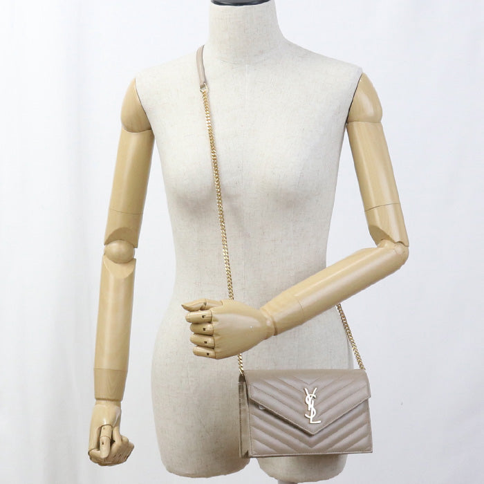 SAINT LAURENT Envelope Chain Wallet Cassandra 742920 Chain wallet leather Women