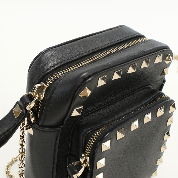 Valentino Chain Shoulder bag Rock studs Diagonal shoulder bag leather Women
